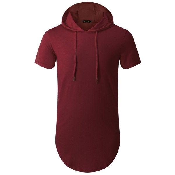 Men's Hipster Hip Hop Hoodie Side Zipper Tshirt - Wine-red - CK12N1VZ6RI