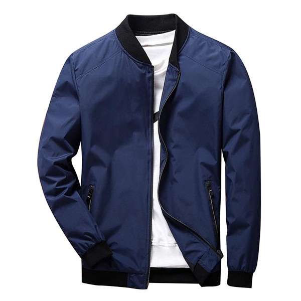 Men's Long Sleeve Slim Fit Lightweight Bike Motocycle Cotton Bomber ...