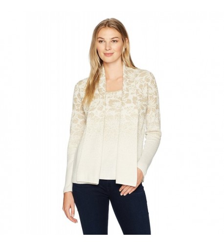 Ruby Rd Metallic Jacquard Cardigan