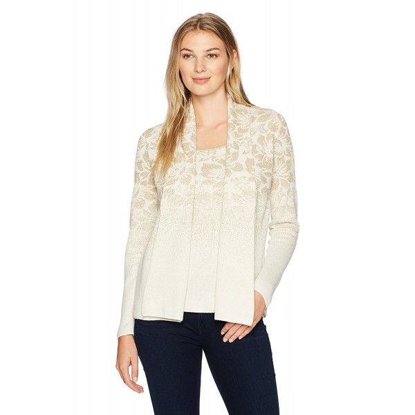 Ruby Rd Metallic Jacquard Cardigan