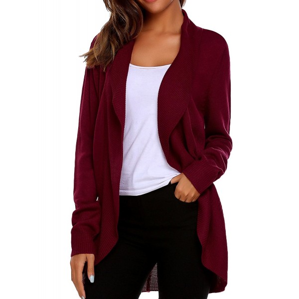 Womens Draped Sleeve Sweater Cardigan