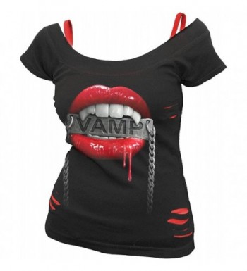 Spiral Womens Fangs Ripped Black