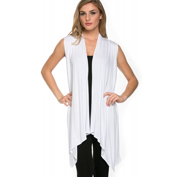 Azules Womens Sleeveless Duster Cardigan