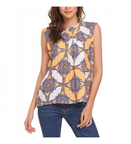 SoTeer Geometric Printing Sleeveless Pintuck