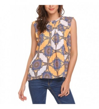 SoTeer Geometric Printing Sleeveless Pintuck