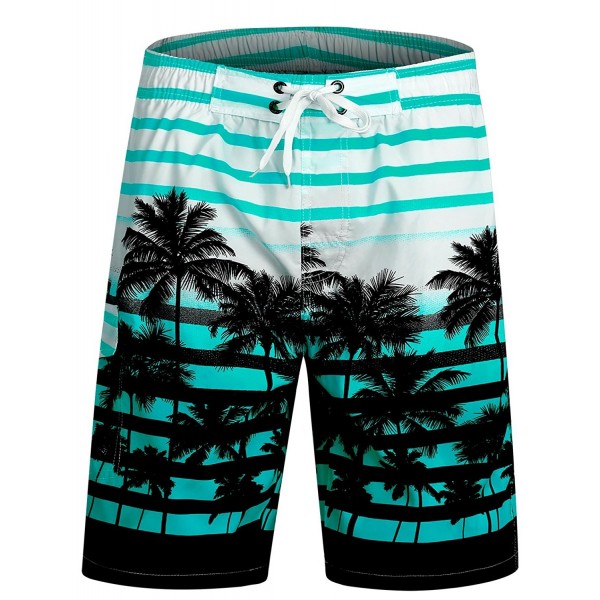 Men's Swim Trunks Palm Tree Beach Shorts with Mesh Lining and Pockets ...