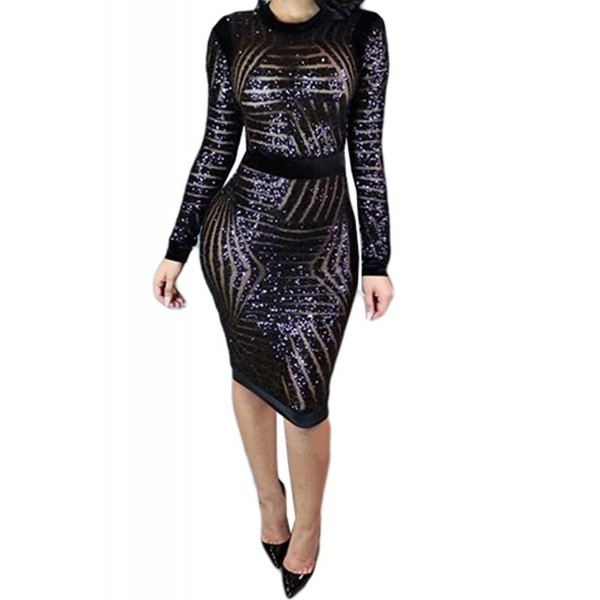 Women Sequin Sleeve Bodycon Clubwear