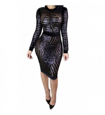 Women Sequin Sleeve Bodycon Clubwear