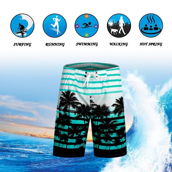 Men's Swim Trunks Palm Tree Beach Shorts with Mesh Lining and Pockets ...