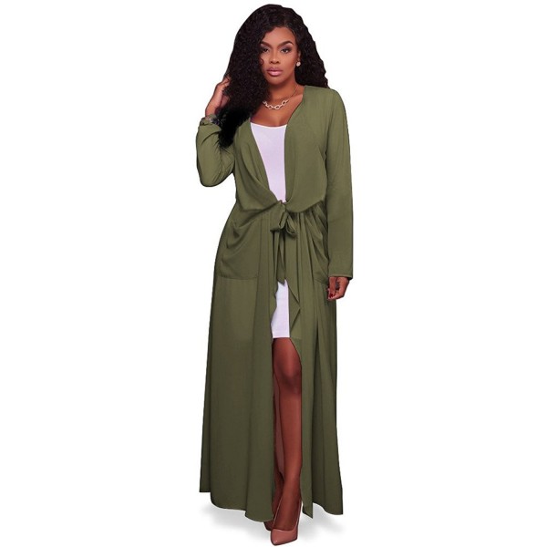 Women's Long Sleeve Cover Up Lightweight Long Loose Chiffon Maxi ...