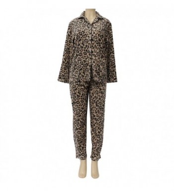Womens Plush Pajama Brown Medium