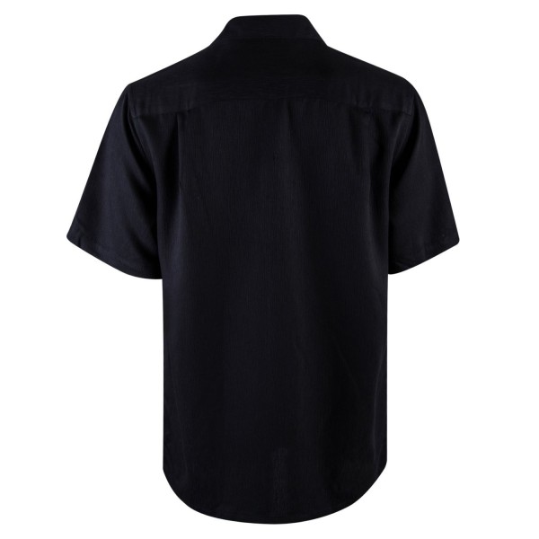 Mens Crinkled Short Sleeves Button-Down Shirt - Black - CA12LJSYUKJ