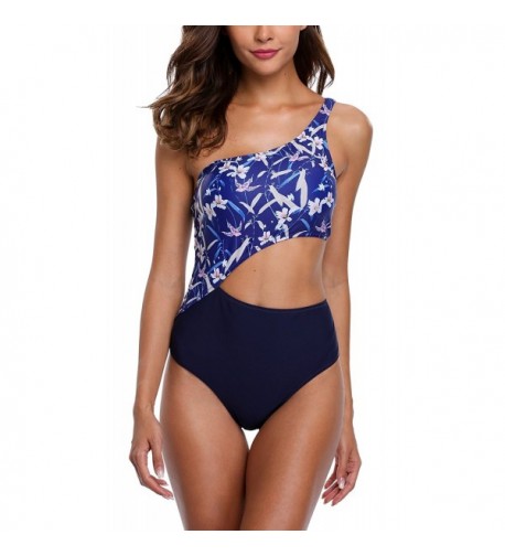 beautyin Swimsuit Colorblock Shoulder Swimming