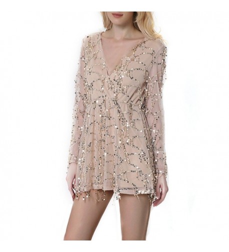CHIC DIARY Sequin Playsuit Apricot