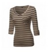 Basic Stripe V neck T shirt Sleeves