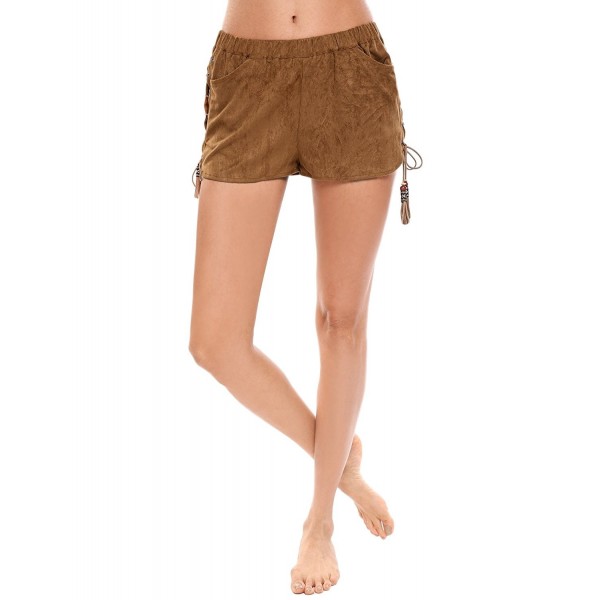 Zeagoo Womens Fringed Casual Shorts