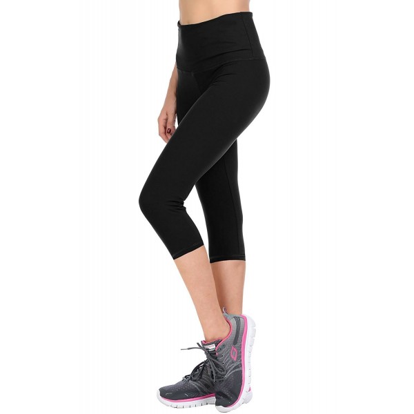 Solid Brushed Capris Black Plus