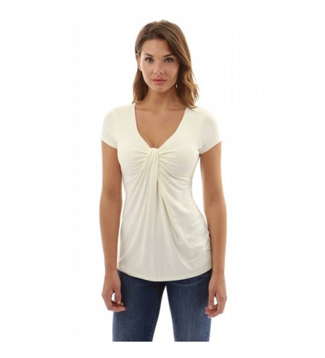 PattyBoutik Womens Twist Sleeve Off White