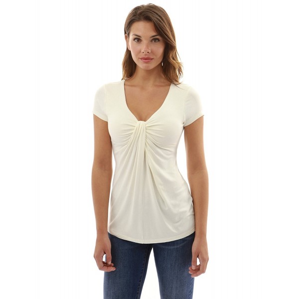 PattyBoutik Womens Twist Sleeve Off White