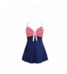 HOOYON Swimsuit Vintage Swimdress Stripes
