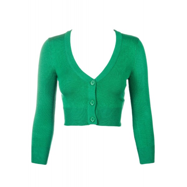 Classic V-Neck 3/4 Sleeve Button Cardigan Regular and Plus Size Bolero ...