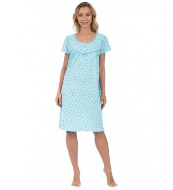 Pink Lady Womens Nightgown Turquoise