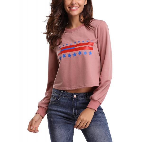 Abollria Womens Cropped Sweatshirt Pullover
