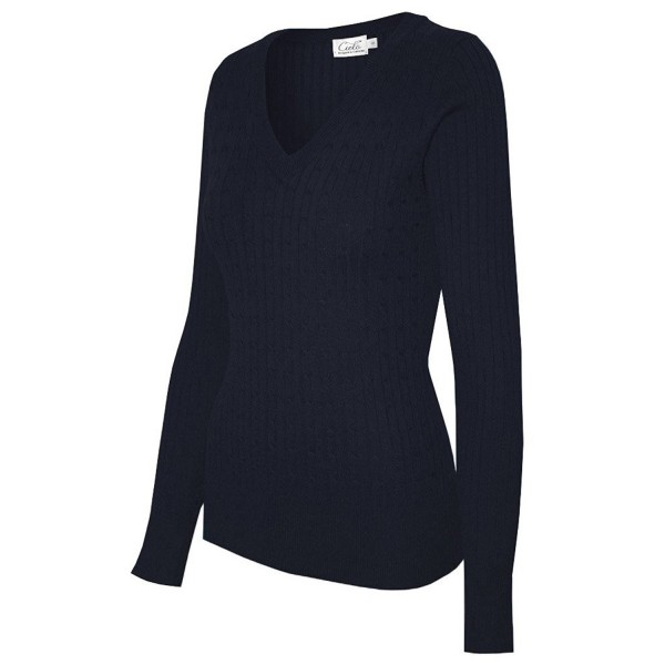 Womens Stretch V neck Pullover Sweater