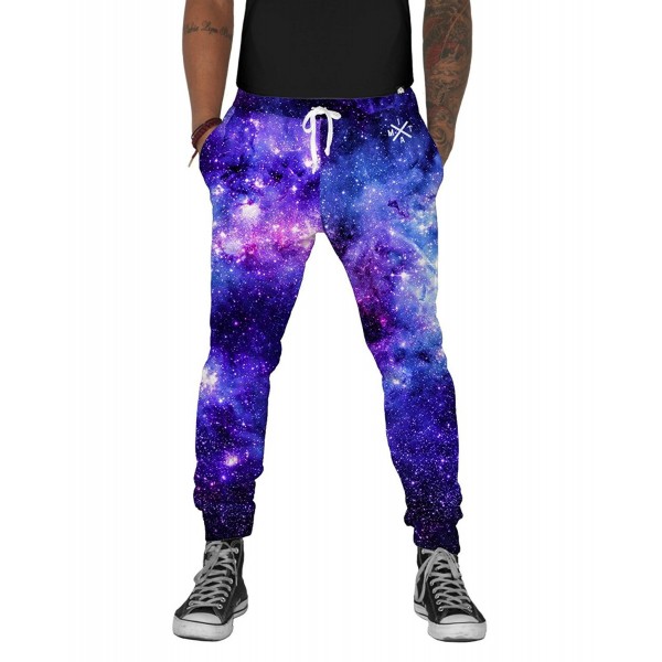 Men's Lost In Space Galaxy Print Fleece Joggers Casual Sweat Pants ...