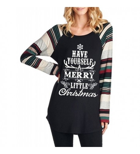 Sherosa Womens Christmas Printed Raglan