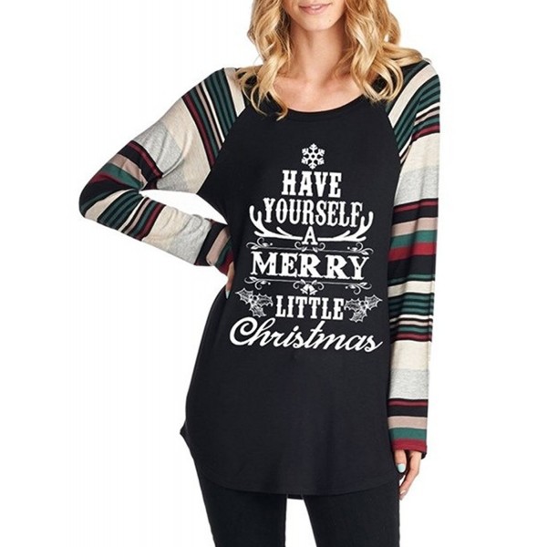 Sherosa Womens Christmas Printed Raglan