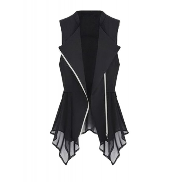 Tanming Asymmetric Chiffon Cardigan Waistcoats