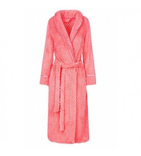 Artfasion Womens Fleece Bathrobe Orange