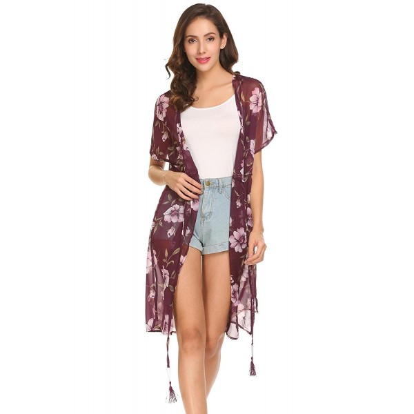 FineFolk Floral Chiffon Sleeve Cardigan