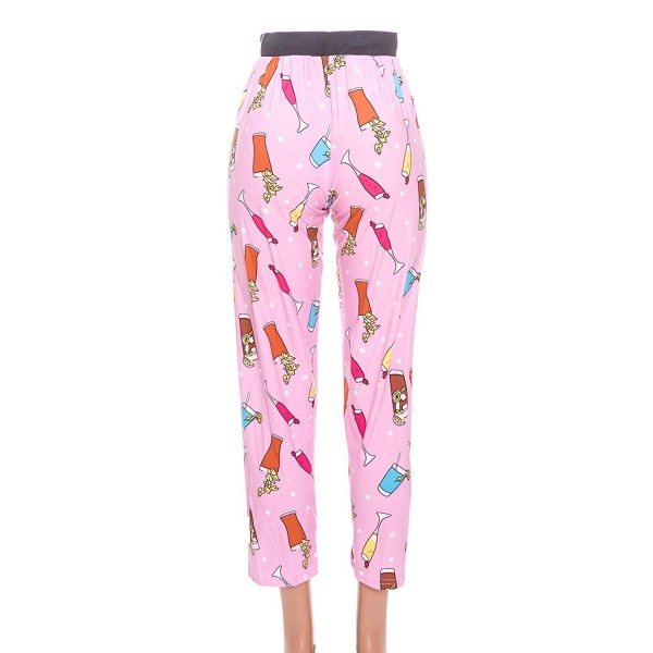 Women's Pajama Lounge Pants With Drawstring - Powder Pink - C5188HIRWD8