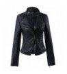 Womens Leather Stand up Collar Jacket