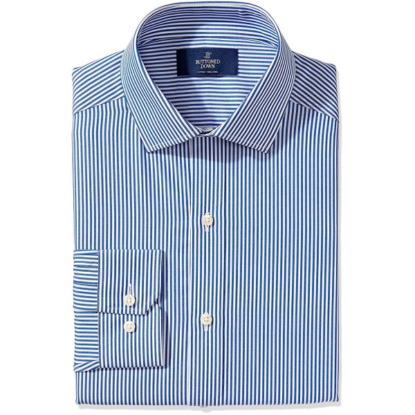 Men's Fitted Spread-Collar Pattern Non-Iron Dress Shirt Without Pocket ...