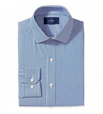 Men's Fitted Spread-Collar Pattern Non-Iron Dress Shirt Without Pocket ...