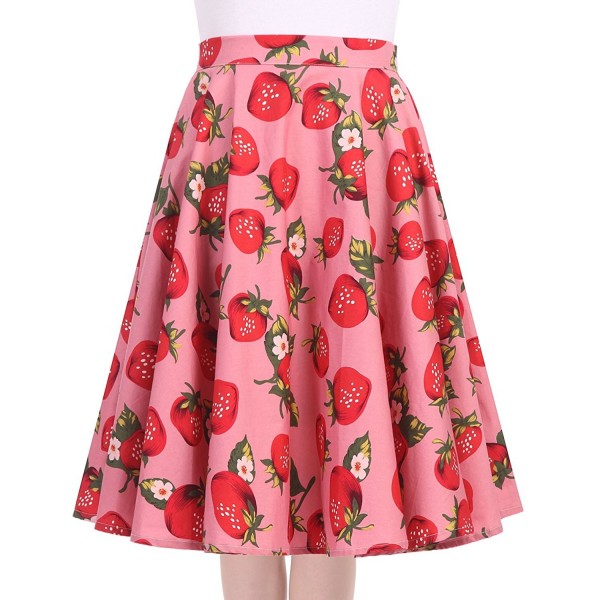 Womens Circle Vintage Rockabilly Strawberry