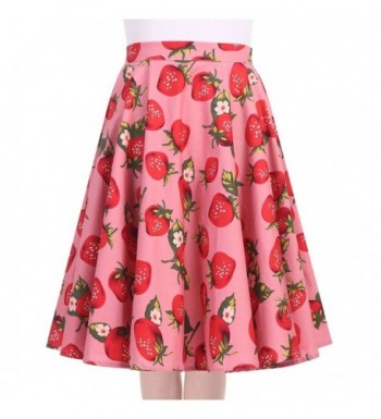 Womens Circle Vintage Rockabilly Strawberry