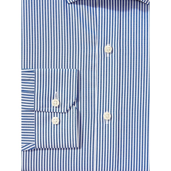 Men's Fitted Spread-Collar Pattern Non-Iron Dress Shirt Without Pocket ...
