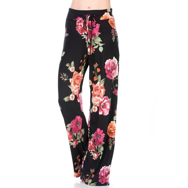 Women Print High Drawstring Waist Wide Leg Palazzo Pants Plus Size ...