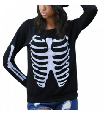 Sumtory Sweatshirt Halloween Skeleton Pullover