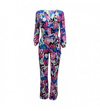 Womens Sleeve Plunge Jumpsuits Rompers