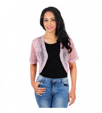 KRISP Sequin Embroidered Shrug 4149 PNK ML