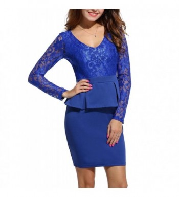 ANGVNS Womens Peplum V Neck Above