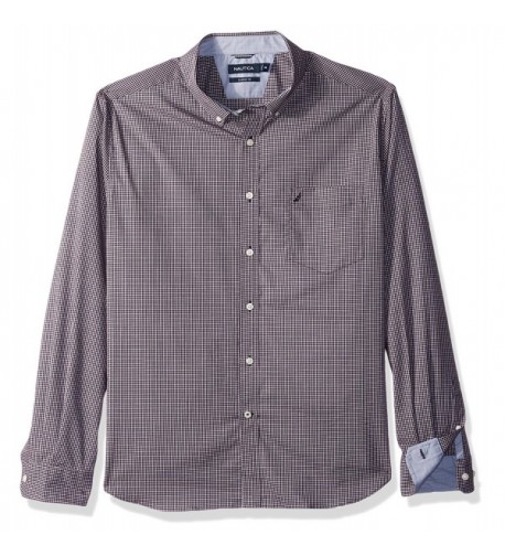 Nautica Standard Sleeve Plaid Button