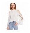 Milumia Womens Shoulder Embroidery Crisscross