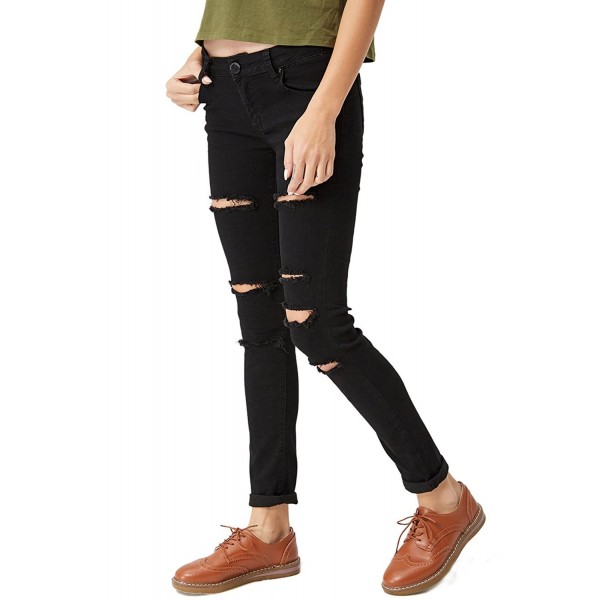 GLOSTORY Skinny Distressed Stretch PantsWNK 2104