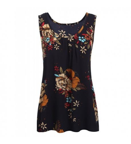 Mofavor Womens Sleeveless Pleated Floral 111